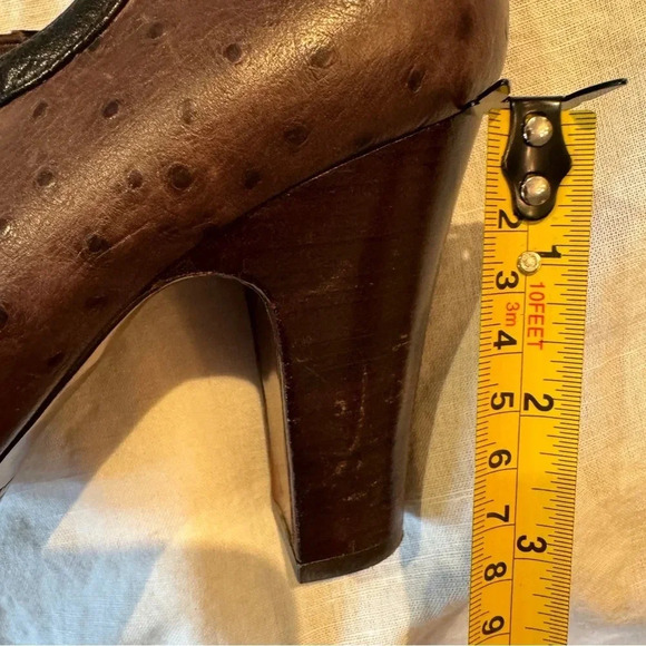 Chie Mihara Ostrich Leather Heels Made In Spain 38 1/2 8.5 Ankle Strap Dust Bag - Picture 16 of 16